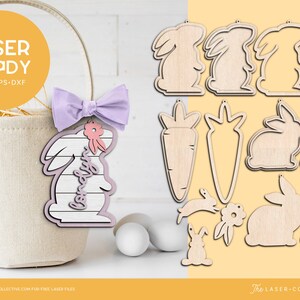 Easter Basket Tags Laser Files for Laser Cutting Set 3