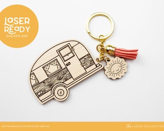 Keychain Laser File Happy Camper