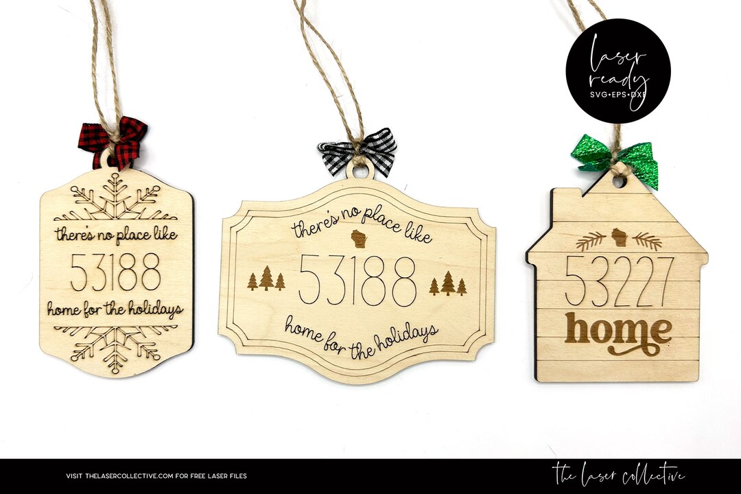 Zip Code Home Christmas Ornaments Laser File for Lasers Christmas Laser