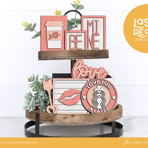 Valentines Tray Decor Laser Files Valentine Tiered Tray Laser Files with Coffee Theme