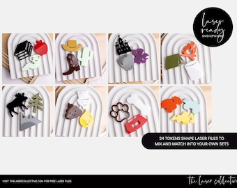 Generic Token Set Laser Files - Kids Vibes Token Bundle SVG - Reward Jar Tokens for Kids - Laser Cut Files - DIY Token Set for Kids