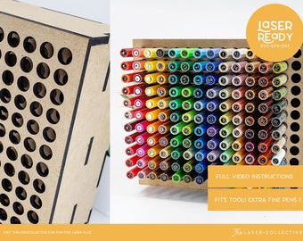 Tooli Paint Pen Holder Laser File - Paint Pen Laser File - Marker Laser File - Extra Fine Pens Laser File - Acrylic Paint Pen Holder Laser