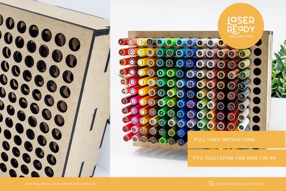 Tooli Paint Pen Holder Laser File - Paint Pen Laser File - Marker Laser File - Extra Fine Pens Laser File - Acrylic Paint Pen Holder Laser