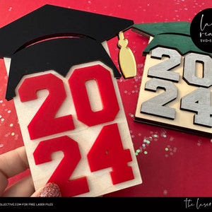 Archivo láser para portatarjetas de regalo de graduación vertical - Archivo láser para portatarjetas de regalo de graduación - SVG de graduación - SVG de tarjeta de regalo de graduación