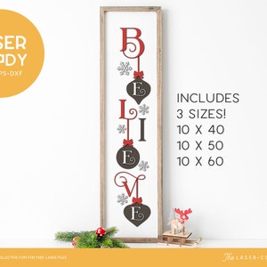 Christmas Porch Sign Laser Cutting File for Glowforge