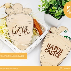 Porta carte regalo di Pasqua File laser Carota - File laser di Pasqua - File SVG laser di Pasqua - File tagliato al laser di Pasqua - Porta carte regalo