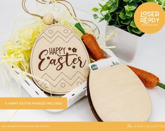 Easter Gift Card Holder Laser File Egg- Easter Laser File - Easter Laser SVG File - Easter Laser Cut File - Gift Card Holder