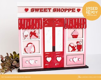 Valentine Laser File Sweet Shoppe Storefront Home Decor for Valentines Day Laser Cutting Projects
