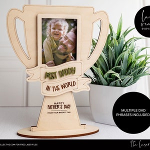 Fathers Day Laser File - Dad Laser File - Trophy Laser File for Dad - Fathers Day Gift Laser File - Fathers Day Frame Laser File - Laser Cut