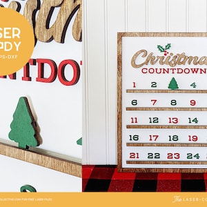 Christmas Countdown Laser File for Christmas Laser Cutting Decor