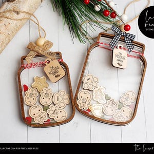 Personalized Family Christmas Ornament SVG Laser File - Christmas Mason Jar Shaker Ornament File - Laser Cut Ornament for Gifts - SVG File