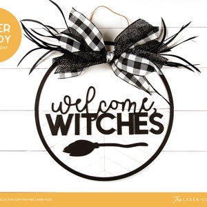 Halloween Door Hanger Laser File Welcome Witches Sign