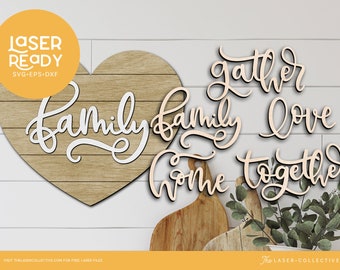 Hand Lettered Laser Files for Family Signs
