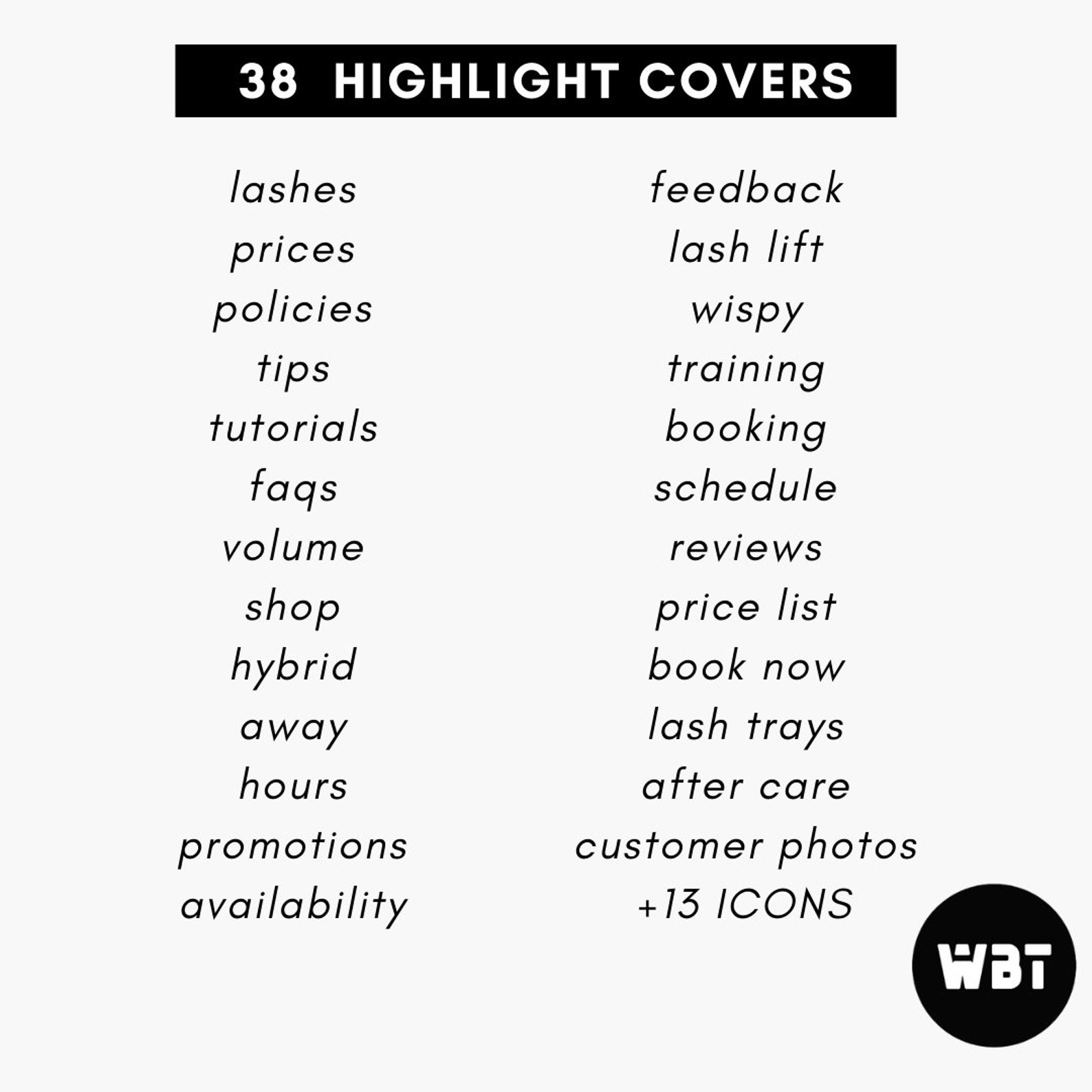 38 Black and White Marble Instagram Highlight Covers for LASH Business