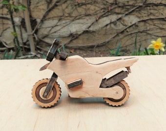 Motorcycle, Handmade Wooden Moto Toy, Best for Miniature Transport Models Lovers, Perfect Gift for Kids and Adults