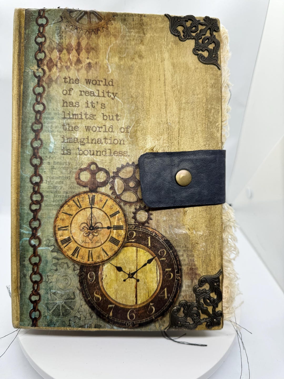 Handmade Junk Journal With Clocks on Cover and a Mix of Different ...