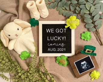 Digital Pregnancy Announcement St Patricks Theme