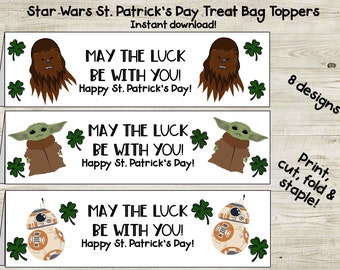 Star Wars St Patricks Day Treat Bag Toppers