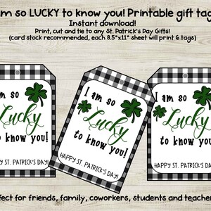 St Patricks Day Gift Tag Printable