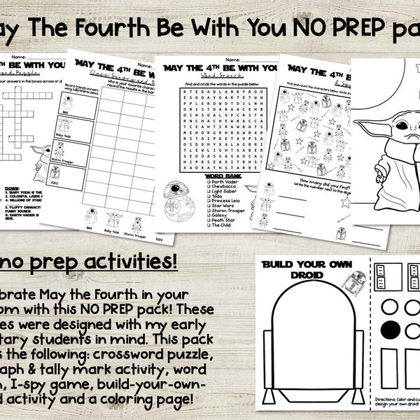 May The Fourth Be With You Classroom Activity Pack