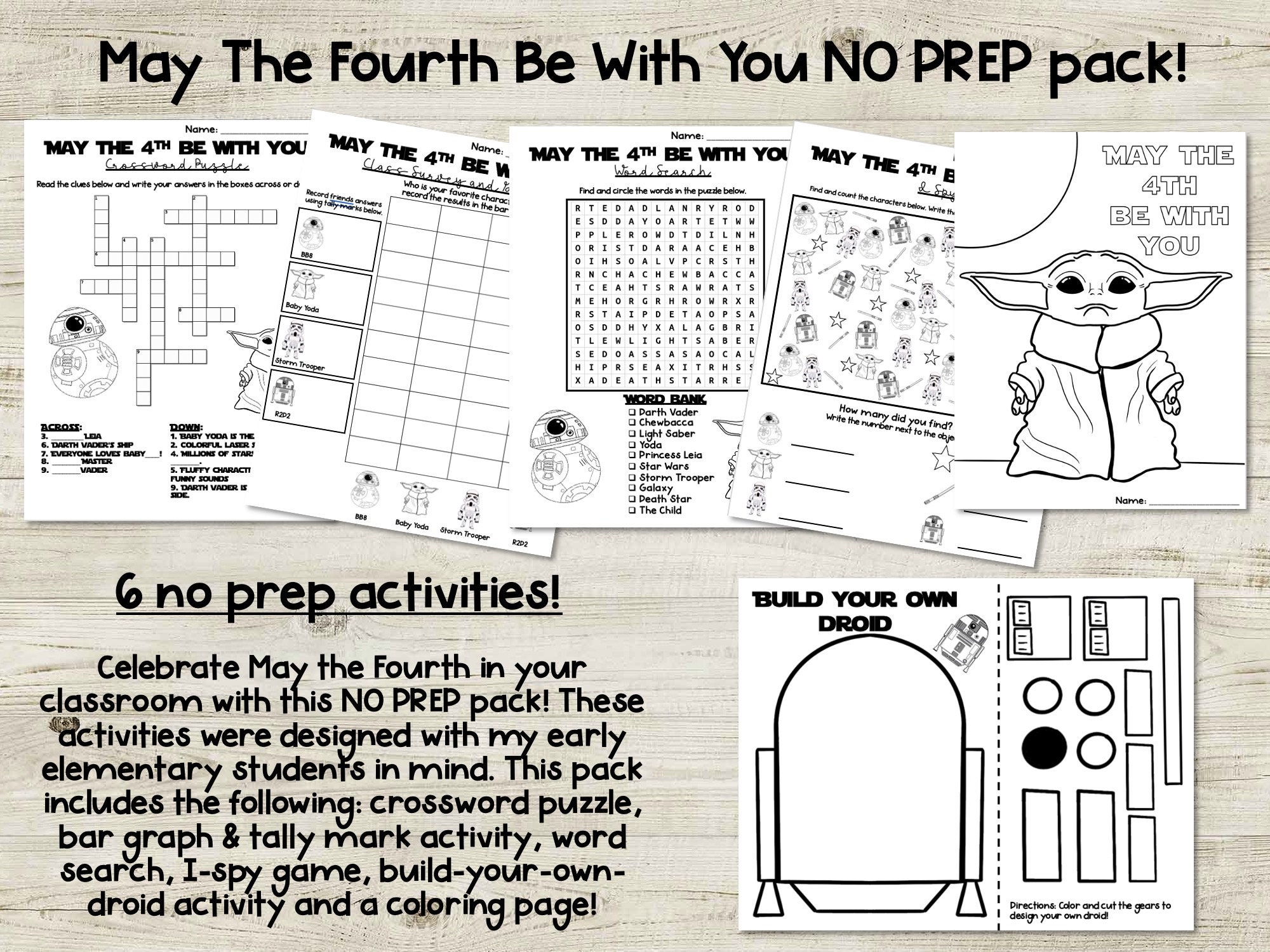 May the Fourth Be With You Classroom Activity Pack Etsy