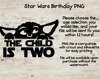 Star Wars The Child Birthday PNG for DIY shirt and party favor