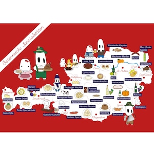 Carte postale des spécialités autrichiennes : Délices régionaux