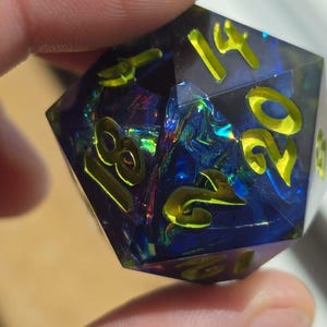 Deep Sea Oddity - Single D20, D20 in 35mm Chonk Size, Dice for ttrpgs, Dnd Gifts, Large size die