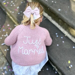 SEND IN SERVICE Personalised bride wedding cardigan hand embroidered, just married wedding cardigan, gift for bride image 5