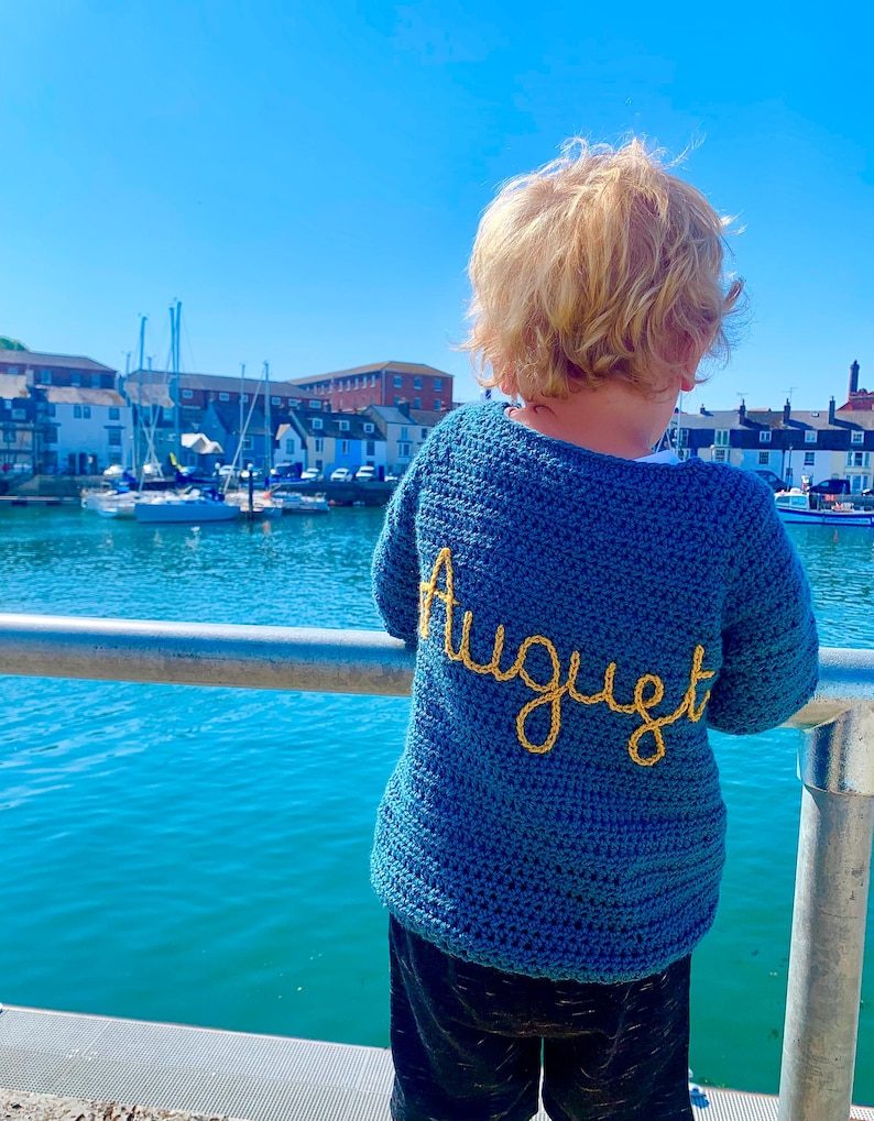 Personalised baby/kids handmade cardigan, new baby gift, baby’s coming home outfit, baby name cardigan, handmade children’s name cardigan image 18
