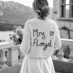Geborduurd handgemaakt gepersonaliseerd bruidsvest voor bruiloft, Just Married-trui