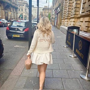 SEND IN SERVICE Personalised bride wedding cardigan hand embroidered, just married wedding cardigan, gift for bride image 12