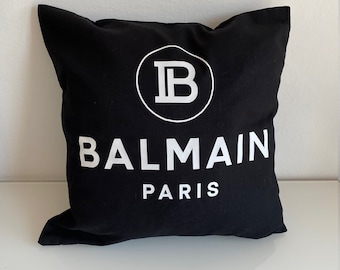 Vintage BALMAIN PARIS Pillow Cushion from T-shirt window display