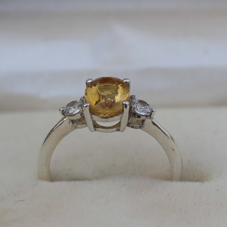 Womens Citrine Ring Natural Gemstone Ring Citrine Jewelry Yellow Gemstone Ring Citrine Ring Made For Her