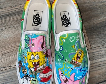 spongebob painted shoes
