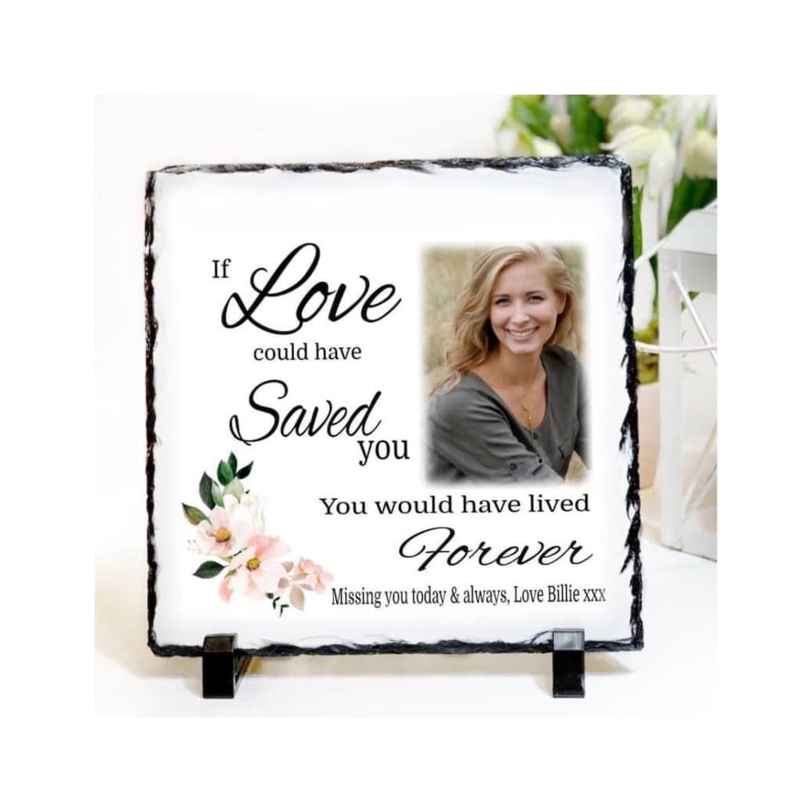 Grave memorial slate memorial plaque in loving memory Etsy