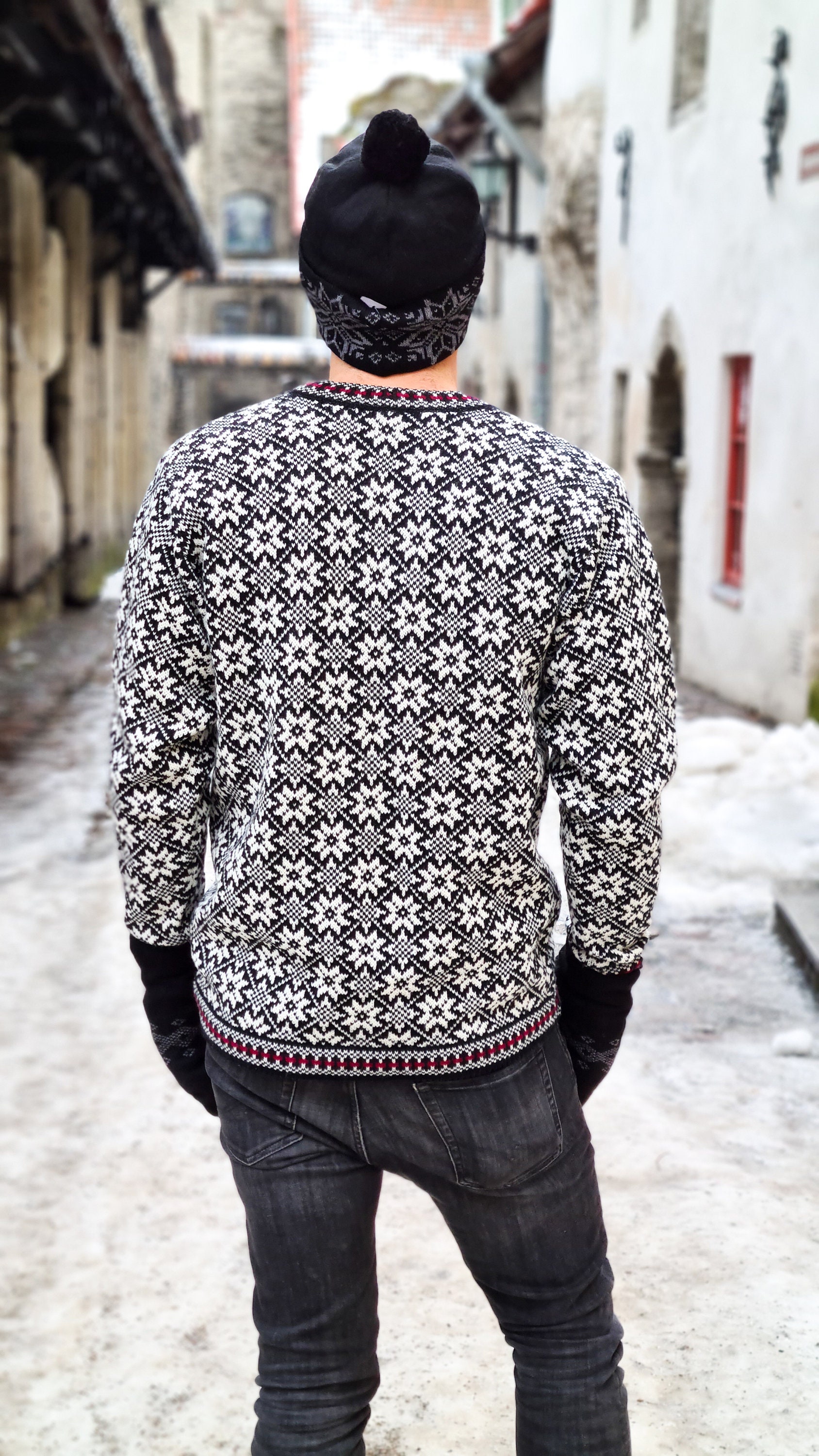 Men's Nordic Sweater, Faire Isle Wool Sweater, Scandinavian Sweater