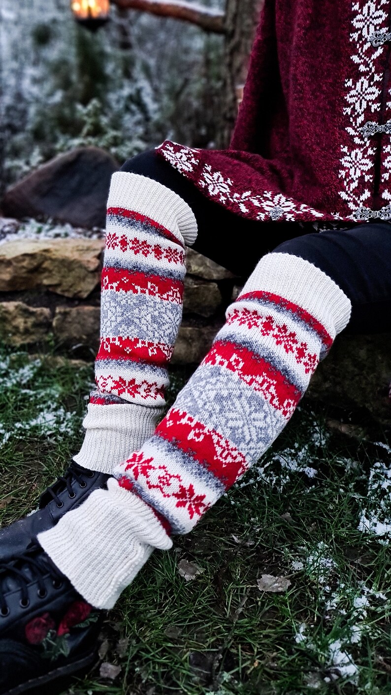 Woolen Nordic Leg Warmers Knitted Leg Warmers Winter Knitted Etsy