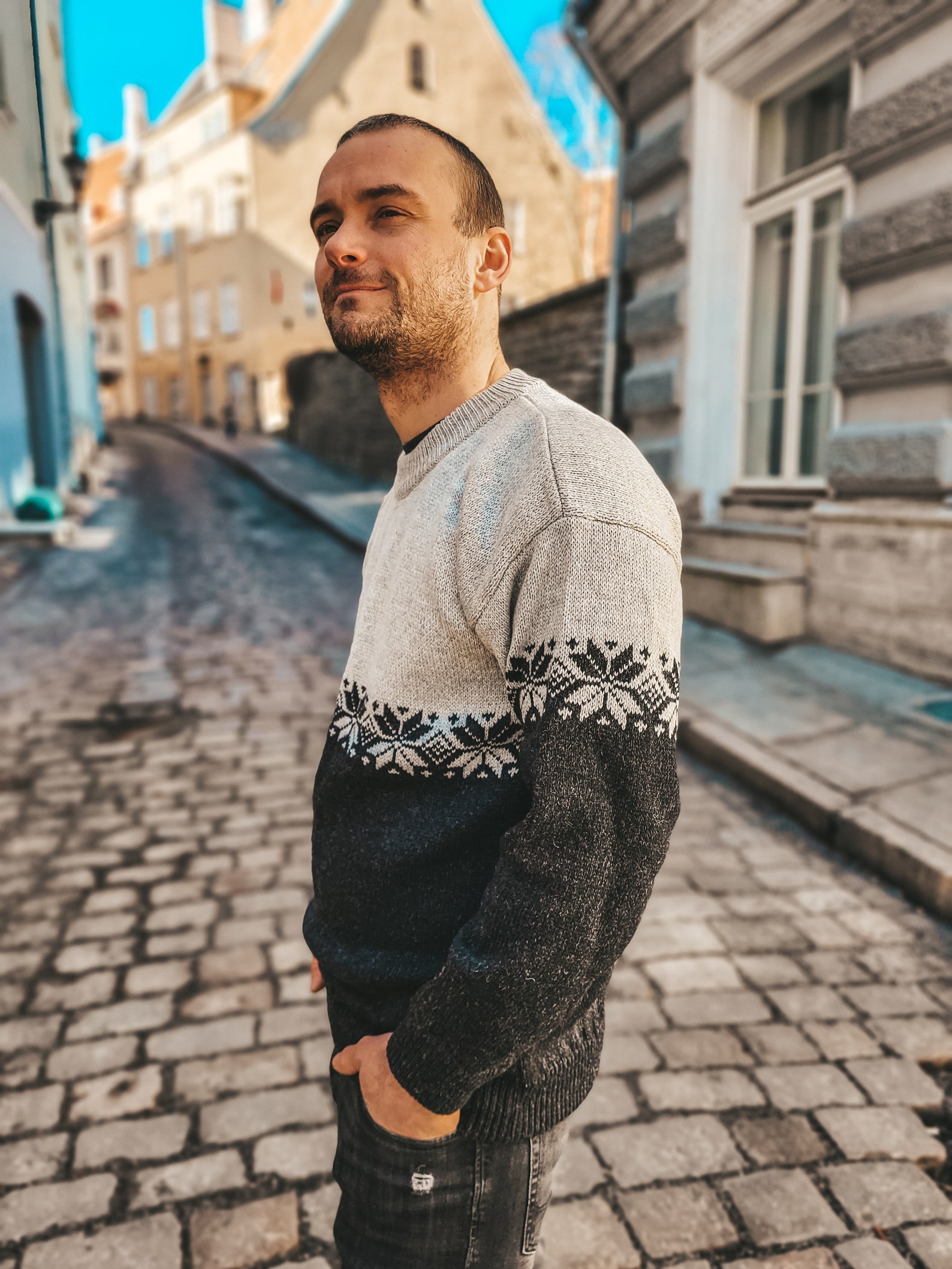 Men's Nordic Sweater, Faire Isle Wool Sweater, Scandinavian Sweater