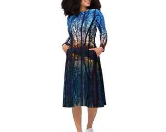 Midi dress with pockets (2xs-6xl) - Sunset Mood - Spreewaldliebe