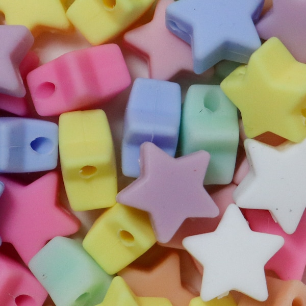 Mini Star Silicone Focal Bead Mix