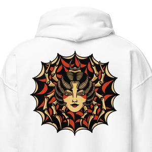 Geisha Spider, Traditional Tattoo Hoodie, Tattoo Sweatshirt, Old School Tattoo Clothing, Spider Hoodie, Japanese Art Hoodie, Japanese Tattoo