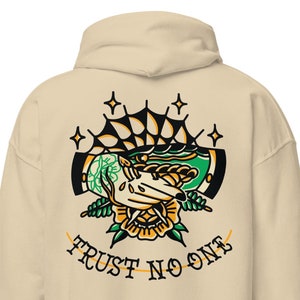 Trust No One, Traditional Tattoo Hoodie, Tattoo Gift, Edgy Hoodie, Old School Tattoo, Snake Tattoo, Trendy Hoodie, Edgy Clothing, Punk Rock
