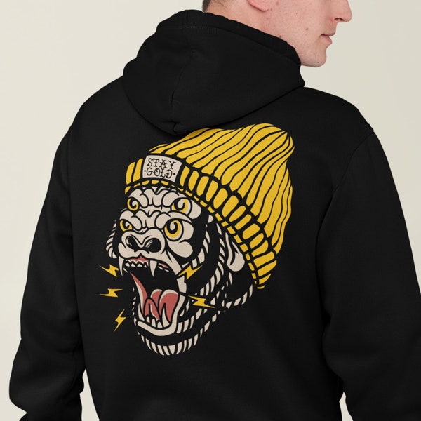 Vieraugen Gorilla Hoodie, Tattoo Hoodie, Tattoo Shirt, Flash Hoodie, Tattoo Design, Traditionelle Tattoo Hoodie, Old School Tattoo, Tattoo Art