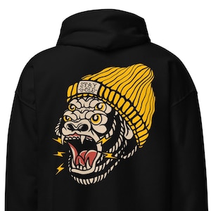 Four Eyed Gorilla Hoodie, Tattoo Hoodie, Tattoo Shirt, Flash Hoodie, Tattoo Design, Traditional Tattoo Hoodie, Old School Tattoo, Tattoo Art