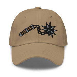 Ball and Chain Flail Dad Hat - Traditional Tattoo Inspired Baseball Cap