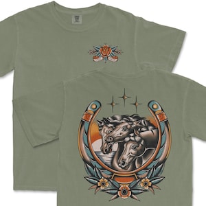 Pharaohs Horses Tattoo Shirt, Traditional Tattoo Clothing, Streetwear, Tattoo Inspired Tshirt, Old School Tattoo Apparel, Comfort Colors