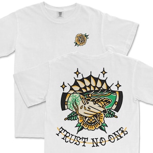 Trust No One Tattoo Shirt, American Traditional Tattoo Shirt, Tattoo Art Shirt, Comfort Colors T-Shirt, Tattoo Inspired Clothing