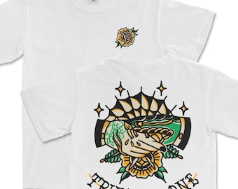 Koszulka Trust No One Tattoo, Koszulka American Traditional Tattoo, Koszulka Tattoo Art, Koszulka Comfort Colors, Ubrania inspirowane tatuażami