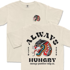 Always Hungry Panther Snake, Traditional Tattoo Shirt, Tattoo Inspired Clothing, Old School Tattoo Shirt, Tattoo Print, Comfort Colors